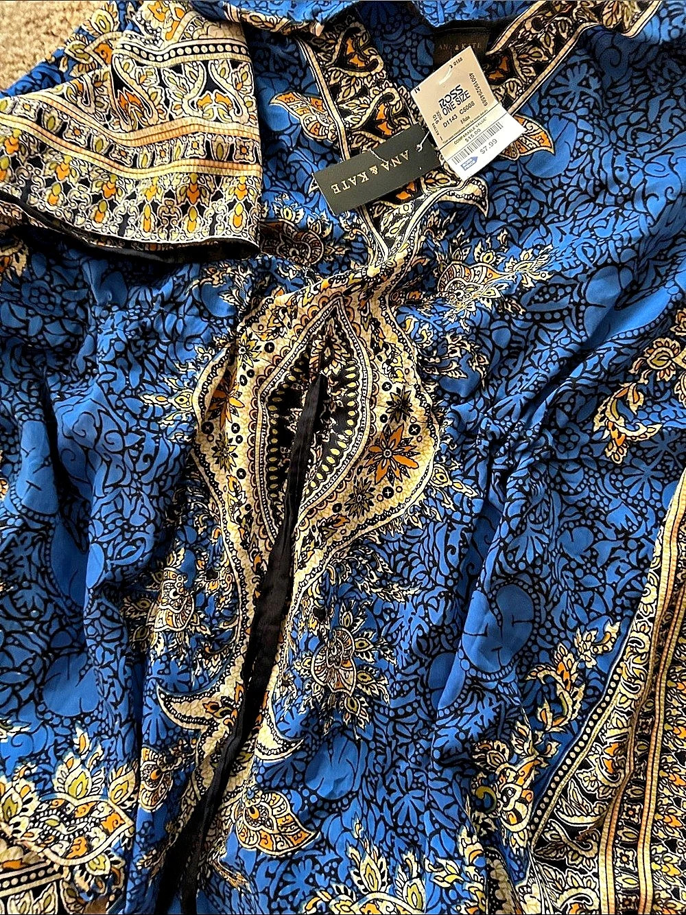 Ana & Kate Paisley Blouse in Blue & Gold